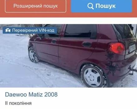Червоний Деу Матіз, об'ємом двигуна 0.8 л та пробігом 360 тис. км за 1180 $, фото 1 на Automoto.ua