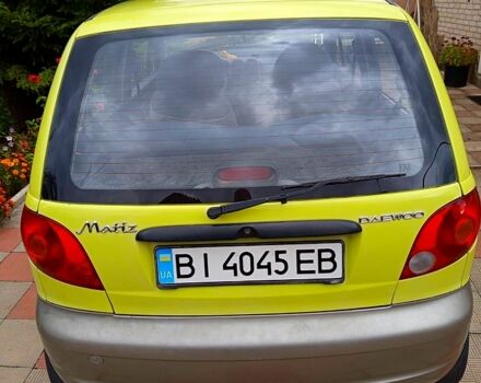 Желтый Дэу Матиз, объемом двигателя 0.8 л и пробегом 80 тыс. км за 2400 $, фото 2 на Automoto.ua