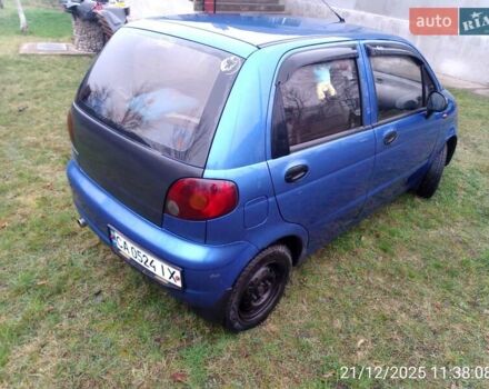 Синий Дэу Матиз, объемом двигателя 0.8 л и пробегом 211 тыс. км за 1900 $, фото 2 на Automoto.ua