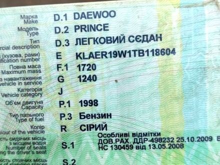 Дэу Принц 1998 в Снигиревке на Automoto.ua Серый Дэу Принц, объемом двигателя 2 л и пробегом 290 тыс. км за 830 $, фото 1 на Automoto.ua