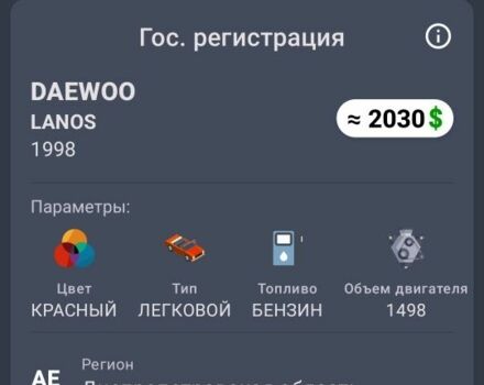 Червоний Деу Сенс, об'ємом двигуна 1.5 л та пробігом 186 тис. км за 1000 $, фото 8 на Automoto.ua