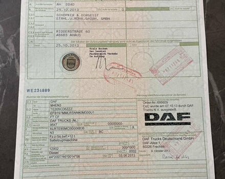 Желтый Даф СФ, объемом двигателя 12.9 л и пробегом 542 тыс. км за 26725 $, фото 62 на Automoto.ua