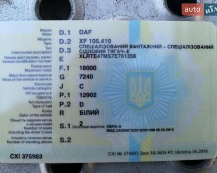 Даф XF 105, объемом двигателя 0 л и пробегом 2 тыс. км за 8500 $, фото 34 на Automoto.ua