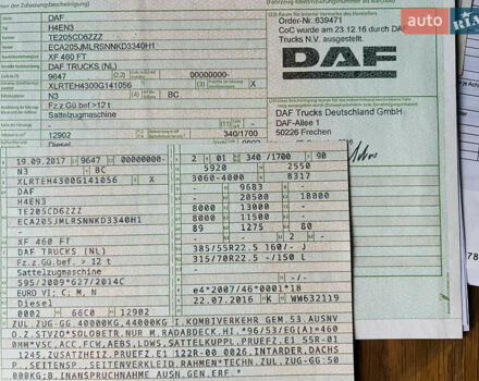 Даф XF 106, об'ємом двигуна 12.9 л та пробігом 1000 тис. км за 22400 $, фото 82 на Automoto.ua
