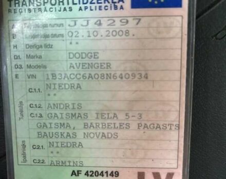 Чорний Додж Avenger, об'ємом двигуна 2 л та пробігом 361 тис. км за 2100 $, фото 7 на Automoto.ua