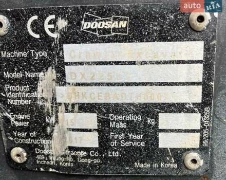 Дусан DX 225LC-3, объемом двигателя 0 л и пробегом 1 тыс. км за 86935 $, фото 4 на Automoto.ua