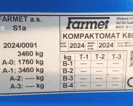 Farmet К 800, об'ємом двигуна 0 л та пробігом 0 тис. км за 2325525 $, фото 1 на Automoto.ua