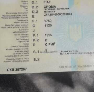 Сірий Фіат Croma, об'ємом двигуна 2 л та пробігом 222 тис. км за 550 $, фото 6 на Automoto.ua