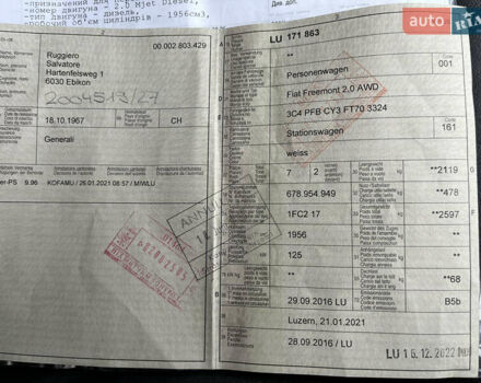 Білий Фіат Фрімонт, об'ємом двигуна 1.96 л та пробігом 142 тис. км за 15800 $, фото 55 на Automoto.ua