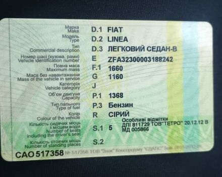 Серый Фиат Линеа, объемом двигателя 1.37 л и пробегом 45 тыс. км за 6600 $, фото 9 на Automoto.ua