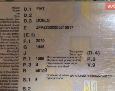 Білий Фіат Добло, об'ємом двигуна 1.6 л та пробігом 230 тис. км за 4000 $, фото 13 на Automoto.ua