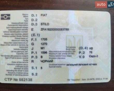 Чорний Фіат Стіло, об'ємом двигуна 1.6 л та пробігом 237 тис. км за 2600 $, фото 1 на Automoto.ua