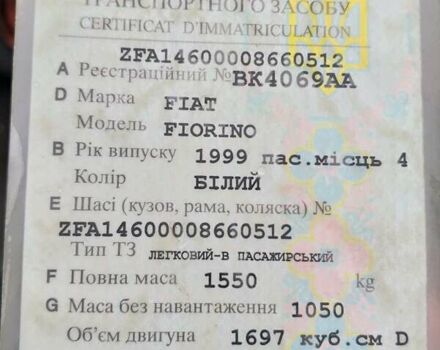 Белый Фиат Fiorino, объемом двигателя 1.6 л и пробегом 200 тыс. км за 650 $, фото 11 на Automoto.ua
