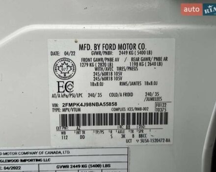 Білий Форд Едж, об'ємом двигуна 2 л та пробігом 117 тис. км за 19799 $, фото 20 на Automoto.ua