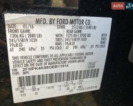 Черный Форд Эдж, объемом двигателя 2 л и пробегом 232 тыс. км за 14500 $, фото 58 на Automoto.ua