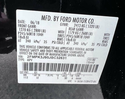 Черный Форд Эдж, объемом двигателя 2 л и пробегом 172 тыс. км за 15300 $, фото 16 на Automoto.ua