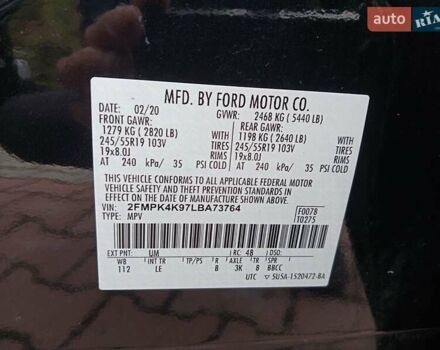 Черный Форд Эдж, объемом двигателя 2 л и пробегом 186 тыс. км за 17700 $, фото 8 на Automoto.ua