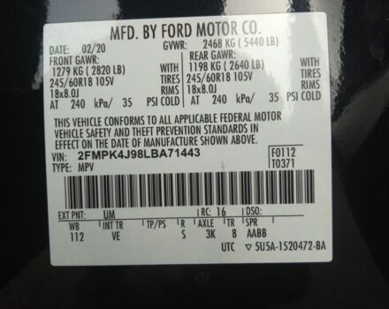 Черный Форд Эдж, объемом двигателя 2 л и пробегом 80 тыс. км за 19500 $, фото 6 на Automoto.ua