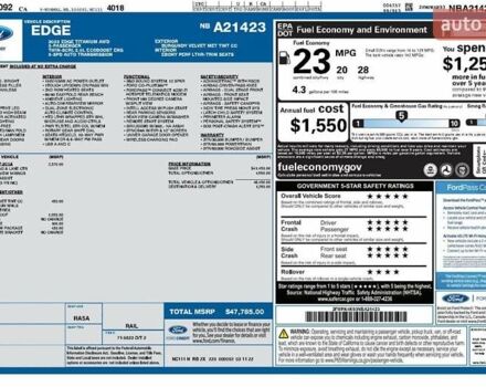 Коричневый Форд Эдж, объемом двигателя 2 л и пробегом 14 тыс. км за 28300 $, фото 21 на Automoto.ua