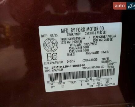 Красный Форд Эдж, объемом двигателя 2 л и пробегом 66 тыс. км за 2500 $, фото 12 на Automoto.ua