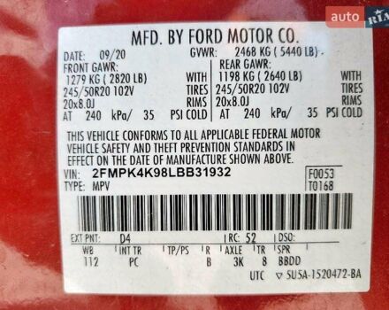 Красный Форд Эдж, объемом двигателя 2 л и пробегом 72 тыс. км за 10500 $, фото 20 на Automoto.ua