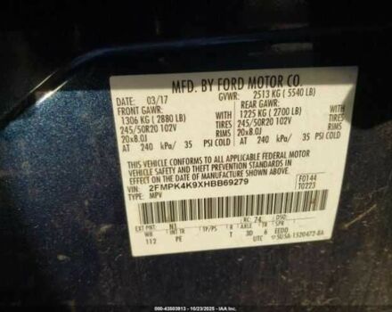 Синій Форд Едж, об'ємом двигуна 2 л та пробігом 91 тис. км за 2500 $, фото 8 на Automoto.ua