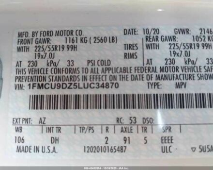 Белый Форд Эскейп, объемом двигателя 2.5 л и пробегом 98 тыс. км за 5500 $, фото 8 на Automoto.ua