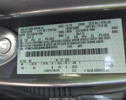 Серый Форд Эскейп, объемом двигателя 2.5 л и пробегом 54 тыс. км за 5300 $, фото 8 на Automoto.ua