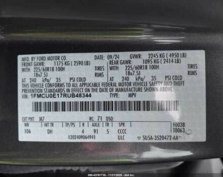 Сірий Форд Ескейп, об'ємом двигуна 2.5 л та пробігом 9 тис. км за 5600 $, фото 8 на Automoto.ua