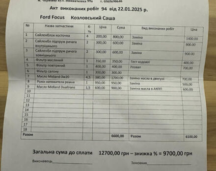 Белый Форд Фокус, объемом двигателя 2 л и пробегом 178 тыс. км за 8000 $, фото 42 на Automoto.ua