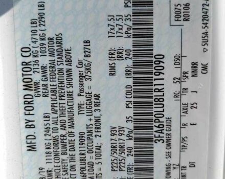 Белый Форд Фьюжн, объемом двигателя 2 л и пробегом 55 тыс. км за 3300 $, фото 12 на Automoto.ua