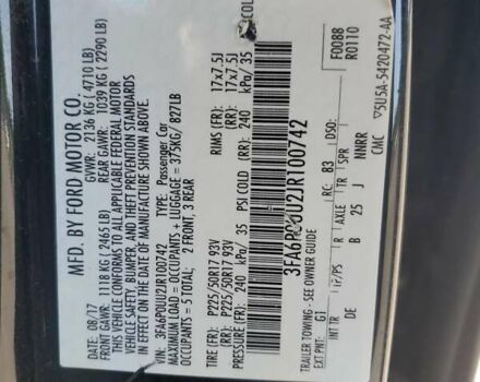 Черный Форд Фьюжн, объемом двигателя 2 л и пробегом 94 тыс. км за 2800 $, фото 11 на Automoto.ua