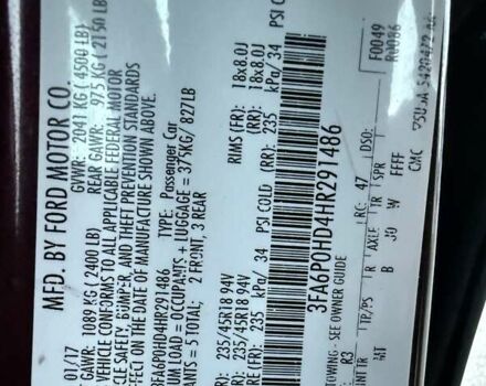 Форд Фьюжен 2017 у Києві на Automoto.ua Червоний Форд Фьюжен, об'ємом двигуна 1.5 л та пробігом 166 тис. км за 10800 $, фото 26 на Automoto.ua