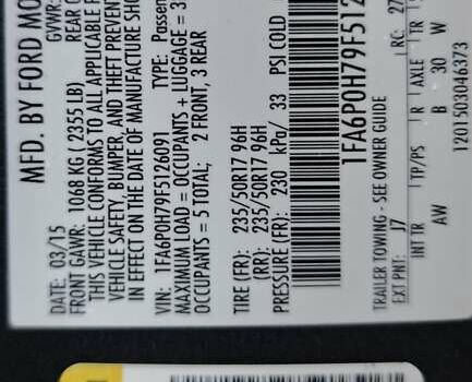 Серый Форд Фьюжн, объемом двигателя 2.49 л и пробегом 180 тыс. км за 9999 $, фото 10 на Automoto.ua