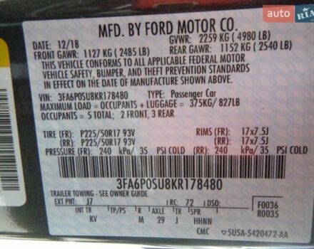 Серый Форд Фьюжн, объемом двигателя 2 л и пробегом 75 тыс. км за 18500 $, фото 9 на Automoto.ua