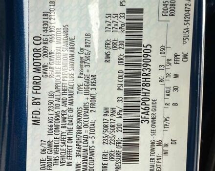 Синій Форд Фьюжен, об'ємом двигуна 2.49 л та пробігом 9 тис. км за 14999 $, фото 26 на Automoto.ua