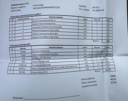 Белый Форд Куга, объемом двигателя 1.5 л и пробегом 91 тыс. км за 17500 $, фото 48 на Automoto.ua