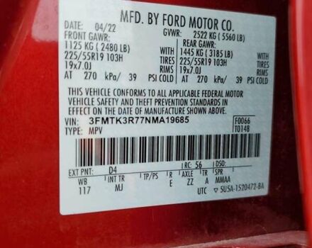 Красный Форд Mustang Mach-E, объемом двигателя 0 л и пробегом 102 тыс. км за 9400 $, фото 12 на Automoto.ua