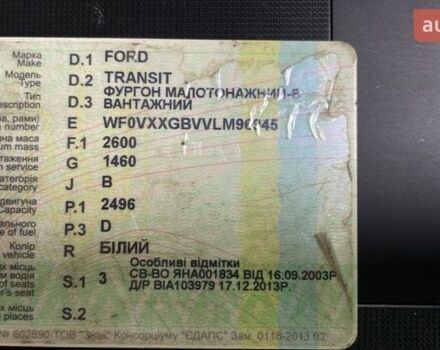 Белый Форд Транзит, объемом двигателя 2.5 л и пробегом 3 тыс. км за 2000 $, фото 9 на Automoto.ua