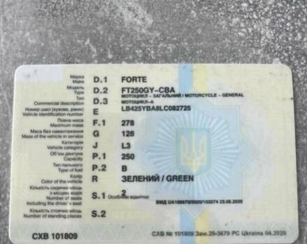 Зеленый Форте FT 250GY-CBA, объемом двигателя 0.25 л и пробегом 7 тыс. км за 1099 $, фото 8 на Automoto.ua