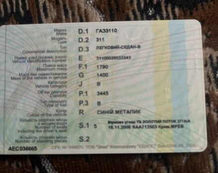 Синий ГАЗ 3110 Волга, объемом двигателя 2.4 л и пробегом 217 тыс. км за 945 $, фото 1 на Automoto.ua