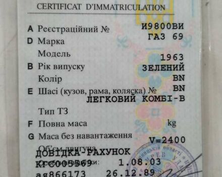 Зелений ГАЗ 69, об'ємом двигуна 2.5 л та пробігом 123 тис. км за 2000 $, фото 15 на Automoto.ua