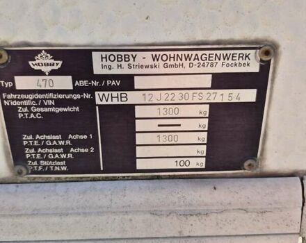 Білий Хоббі Wohnwagenwerk, об'ємом двигуна 0 л та пробігом 10 тис. км за 7000 $, фото 7 на Automoto.ua