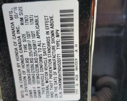 Хонда СРВ 2016 в Черкассах на Automoto.ua Черный Хонда СРВ, объемом двигателя 2.4 л и пробегом 149 тыс. км за 4100 $, фото 12 на Automoto.ua