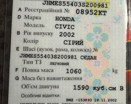 Сірий Хонда Сівік, об'ємом двигуна 1.6 л та пробігом 167 тис. км за 5000 $, фото 29 на Automoto.ua