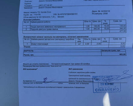 Сірий Хонда Сівік, об'ємом двигуна 1.8 л та пробігом 249 тис. км за 6200 $, фото 45 на Automoto.ua