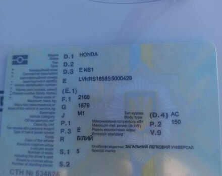 Белый Хонда eNS1, объемом двигателя 0 л и пробегом 1 тыс. км за 23400 $, фото 3 на Automoto.ua