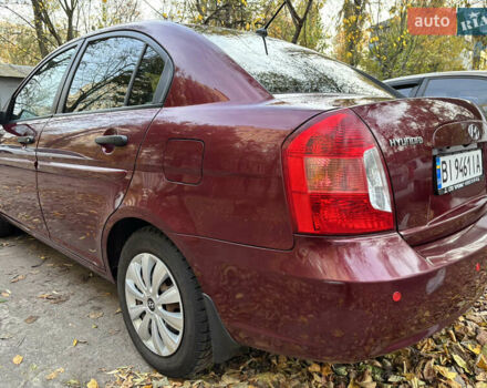 Красный Хендай Акцент, объемом двигателя 1.4 л и пробегом 200 тыс. км за 4750 $, фото 10 на Automoto.ua