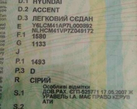 Серый Хендай Акцент, объемом двигателя 1.5 л и пробегом 180 тыс. км за 2500 $, фото 23 на Automoto.ua