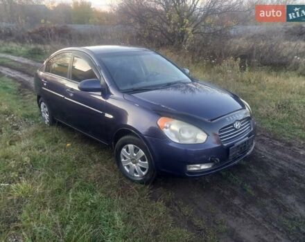 Синий Хендай Акцент, объемом двигателя 1.6 л и пробегом 205 тыс. км за 1150 $, фото 1 на Automoto.ua